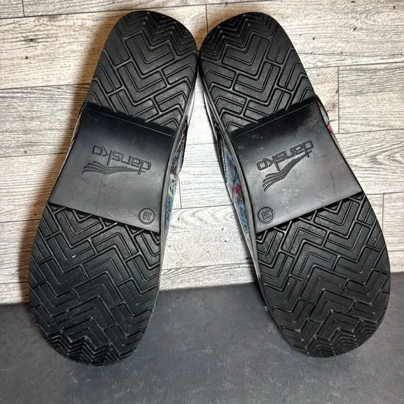 Dansko Women's Multi Colored Gray Paisley Clogs Comfort Shoes Size 38 Nurse Tech - Picture 8 of 11